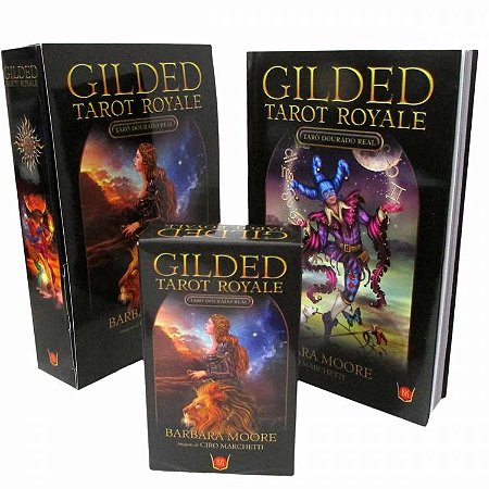 Gilded Tarot Royale, Livro + Baralho de Tarot com 78 cartas - Tarô Dourado Real