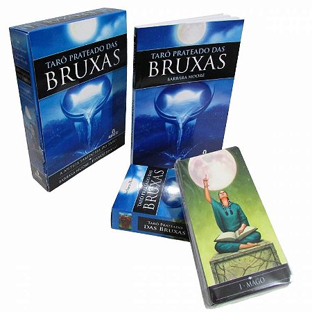 Tarô Prateado das Bruxas, Livro + Tarot com 78 cartas Premium - por Barbara Moore