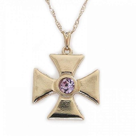 Colar Gargantilha Cruz de Saint Germain 2cm - Dourado