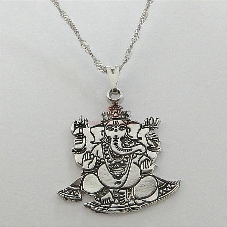 Colar Gargantilha Ganesha 2,5cm - Prateado