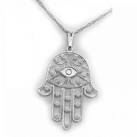 Colar Gargantilha Hamsa 3cm - Prateado