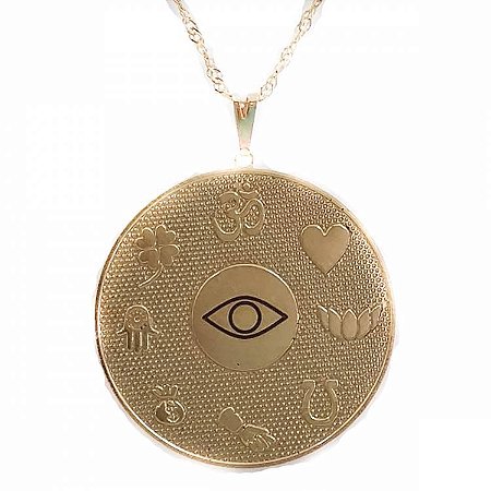 Colar Gargantilha Mandala Boas Vibrações - Dourado
