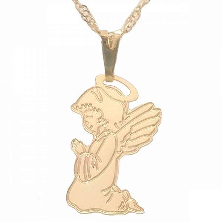 Colar Gargantilha Anjo 2cm - Dourado