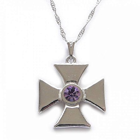 Colar Gargantilha Cruz de Saint Germain 2cm - Prateado