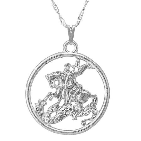 Colar Gargantilha São Jorge 3cm - Prateado