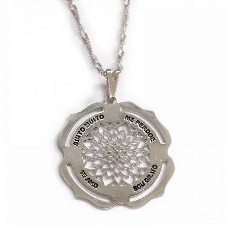 Colar Gargantilha Hoponopono 2,5cm - Prateado