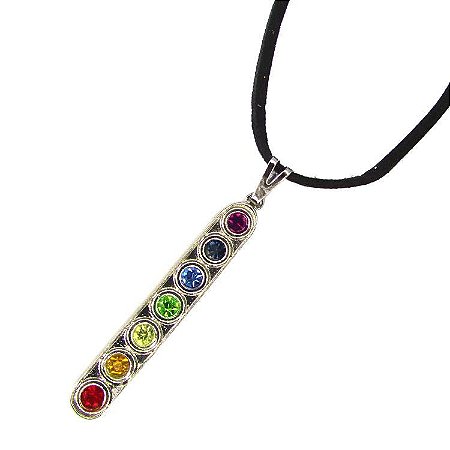 Colar Gargantilha 7 Chakras 22cm - Prateado