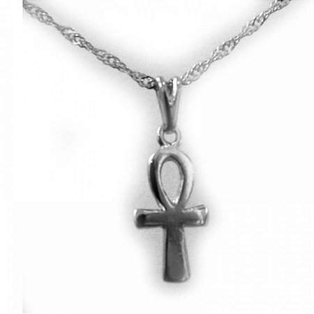 Colar Gargantilha Cruz Ansata 1,7cm - Prateado