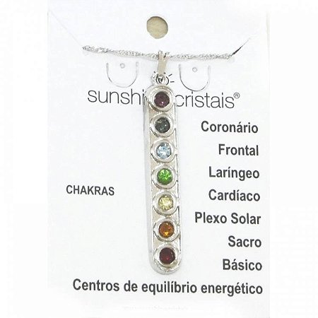 Colar Gargantilha 7 Chakras - Prateado
