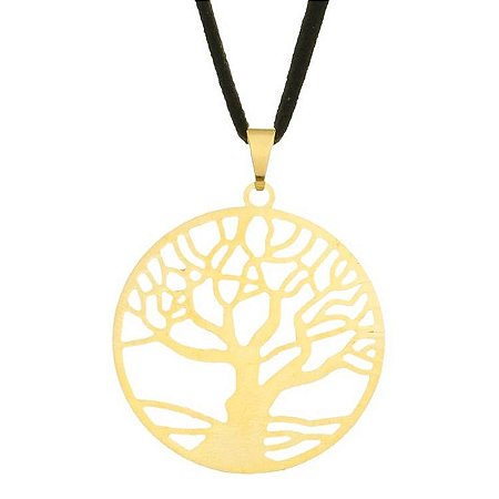 Colar Gargantilha Árvore da Vida com Aro 30mm - Dourado