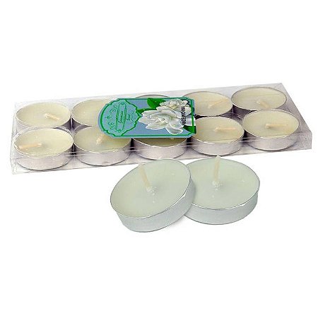 Kit 10 Velas Aromáticas Decorativas Tealight - Jasmim