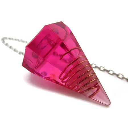 Pêndulo de Orgonite com Quartzo Rosa - Raio Rosa
