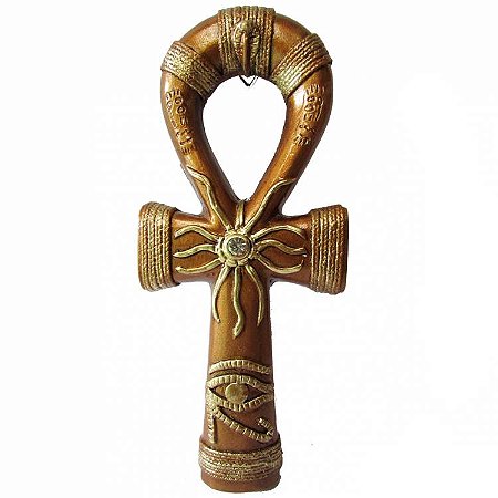 Cruz Ansata Dourada 16cm