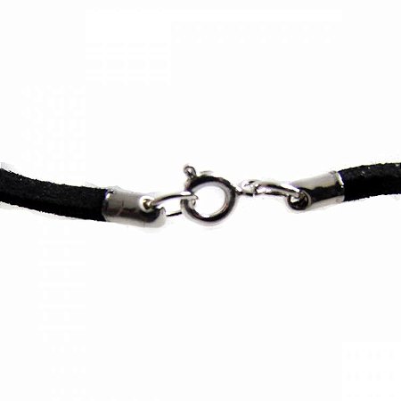 Cordão de Camurça para Pingente 28cm - Prateado