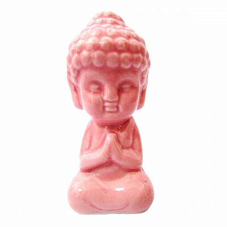 Buda Enfeite Decorativo em Cerâmica 8cm - Rosa