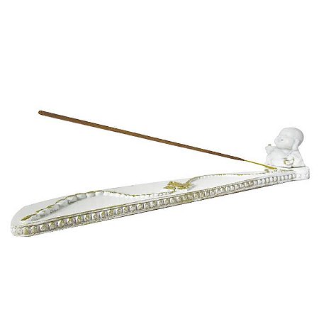 Incensário Buda da Prosperidade 27cm - Branco