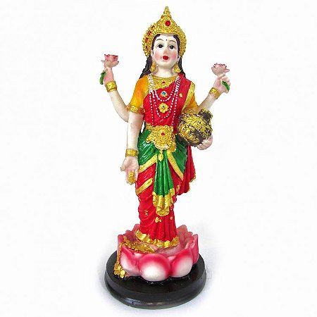 Estátua Deusa Lakshmi 25cm - Deusa da Riqueza