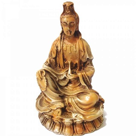 Estátua Kuan Yin 7cm - Bege