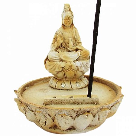 Incensário Kuan Yin 9cm - Bege