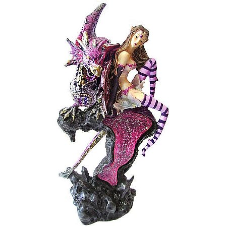 Fada com Meia Listrada Dragão 25cm