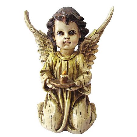 Estátua Anjo Decorativo em Resina 16cm