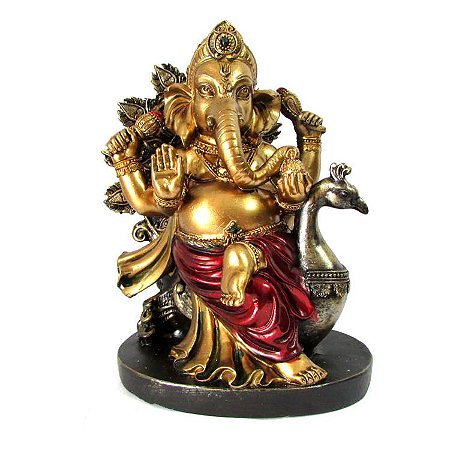 Ganesha com Pavão 19cm