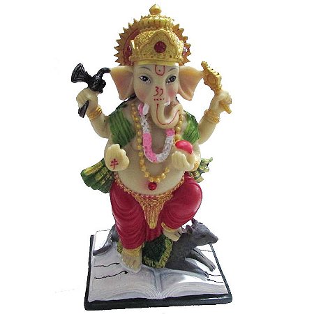 Ganesha em Cima do Livro 14cm
