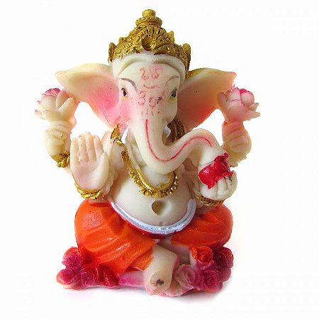 Estátua Ganesha Sentado 7cm - Colorido