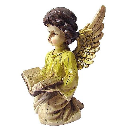 Estátua Anjo com Livro 16cm