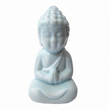 Buda Enfeite Decorativo em Cerâmica 9,5cm - Azul