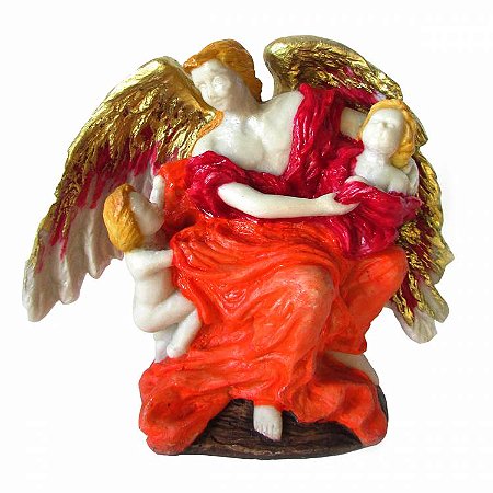 Anjo da Guarda com Crianças 15cm - David Ricci