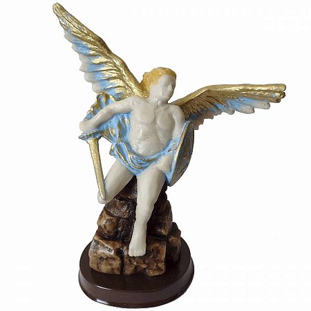 Arcanjo Miguel 18cm - Anjo Estátua em Resina - David Ricci