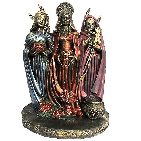Estátua Deusa Tríplice 28cm Wicca - Colorida