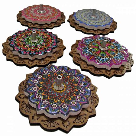 Incensário em MDF Colorido 7cm - Cores Sortidas