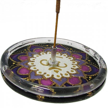Incensário Redondo Mandala OM - 10cm