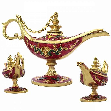 Trio de Lâmpadas Mágicas Aladim Vintage - Vermelho