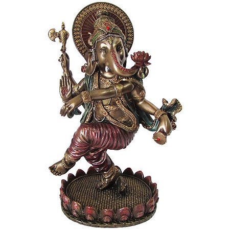 Estátua Ganesha Dançando 21cm