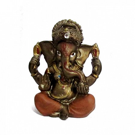 Mini Ganesha Bronzeado 5cm - Cores Sortidas
