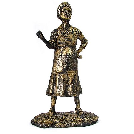 Estátua Orixá Dourado - Preta Velha 23cm
