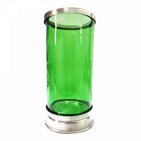 Castiçal Copo Porta Vela em Vidro 18cm - Verde