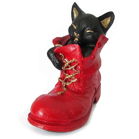 Gato na Bota 10cm - Vermelho
