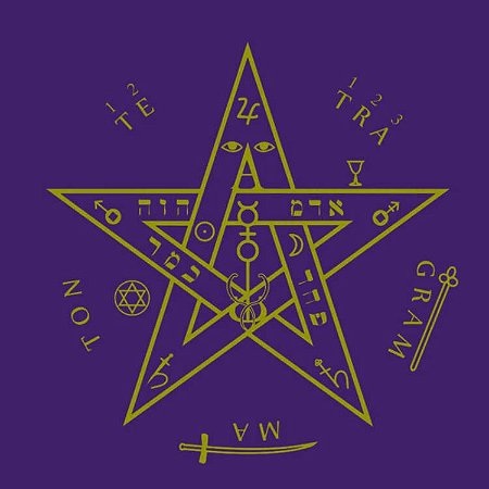 Toalha para Altar ou Tarô - Tetragrammaton, Roxa - Tecido em Veludo Premium - 70cm