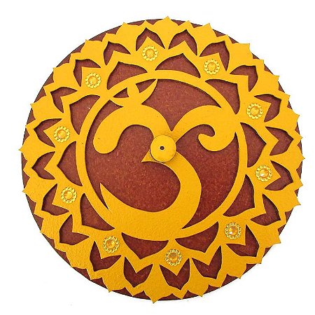 Incensário Redondo em MDF 14cm - Mandala Om
