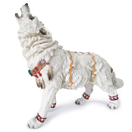 Lobo Guardião Xamânico 36cm - Estátua Premium