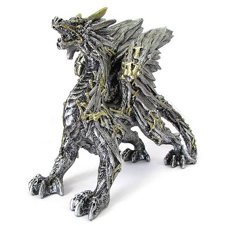Dragão das Espadas Prateadas 19cm