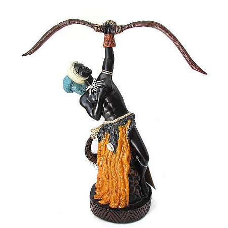 Estátua Orixá Oxóssi M 31cm - Camasi Guimarães