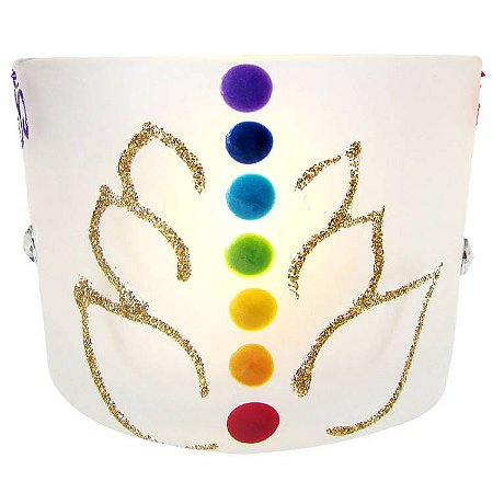 Castiçal de Vidro Decorado 5cm - 7 Chakras