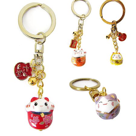 Chaveiro Manekineko da Prosperidade 9cm - Cores Sortidas