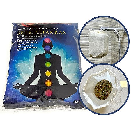 Banho de Chuveiro 7 Chakras 40g - Equilíbrio do Chakras e Bem Estar