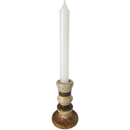 Castiçal em Pedra Sabão Artesanal 11cm Porta Velas - Cores Sortidas